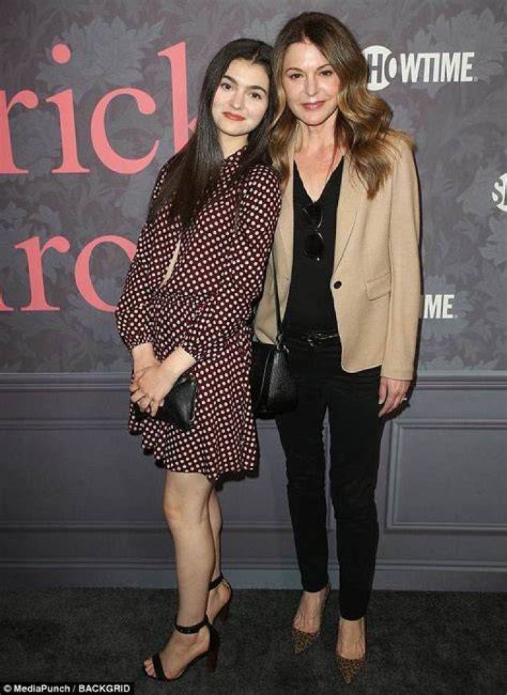 Jane Leeves, 57, is joined by lookalike daughter Isabella, 17, at